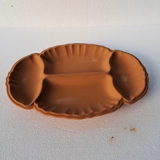 Antipastiera ovale barocco 4 scomparti semilavorato in terracotta