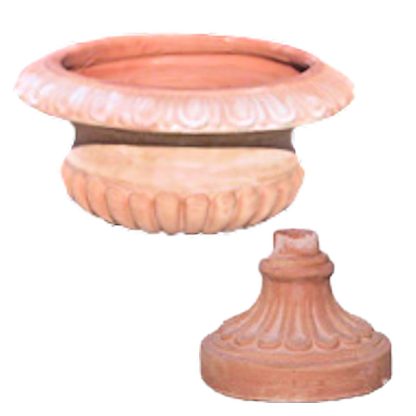 Calice rigato in terracotta Deruta