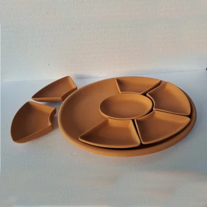 Antipastiera ovale 8 pezzi semilavorato in terracotta - immagine 2