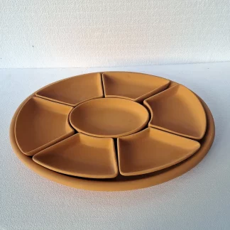 Antipastiera ovale 8 pezzi semilavorato in terracotta