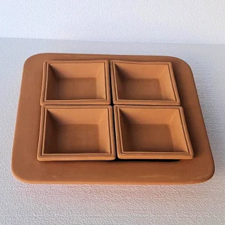 Antipastiera oriente 5 pezzi semilavorato in terracotta